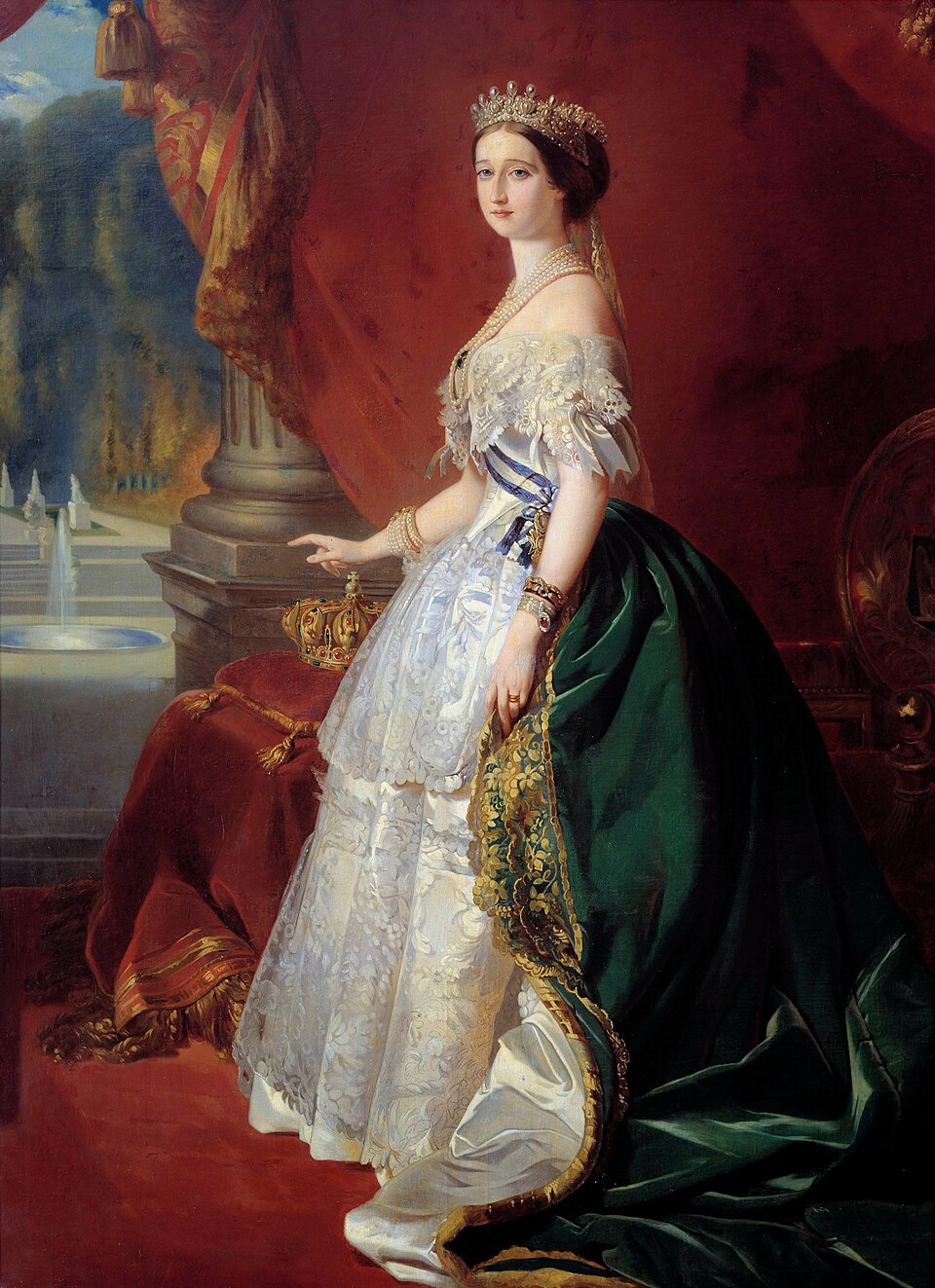 Empress Eugénie wearing a gown by Charles Worth, 1853