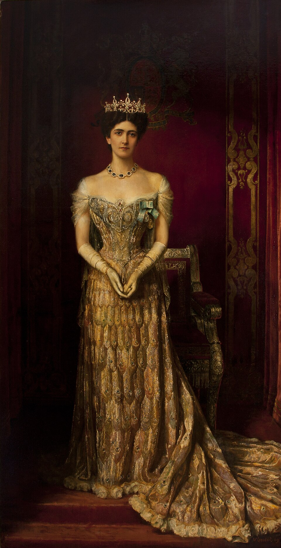 Mary Victoria Curzon in a gown by Jean-Philippe Worth, 1903