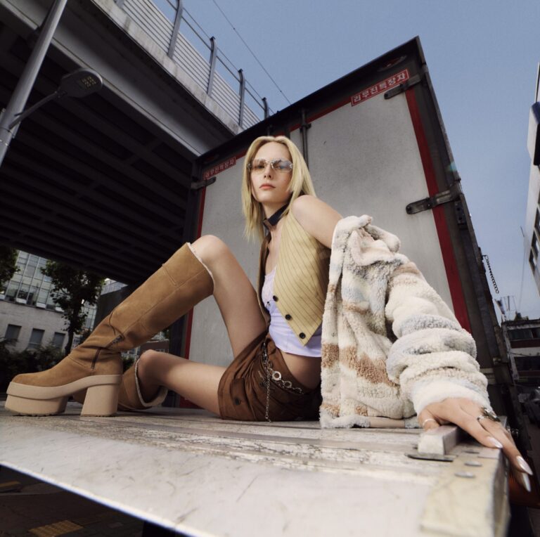 Alex Consani in “Feels Like UGG” AW24 campaign. Photo by Samuel Bradley