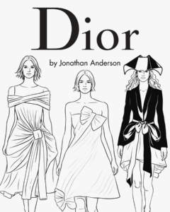 Illustration generated from runway looks for editorial analysis. Inspired by original designs and show imagery.